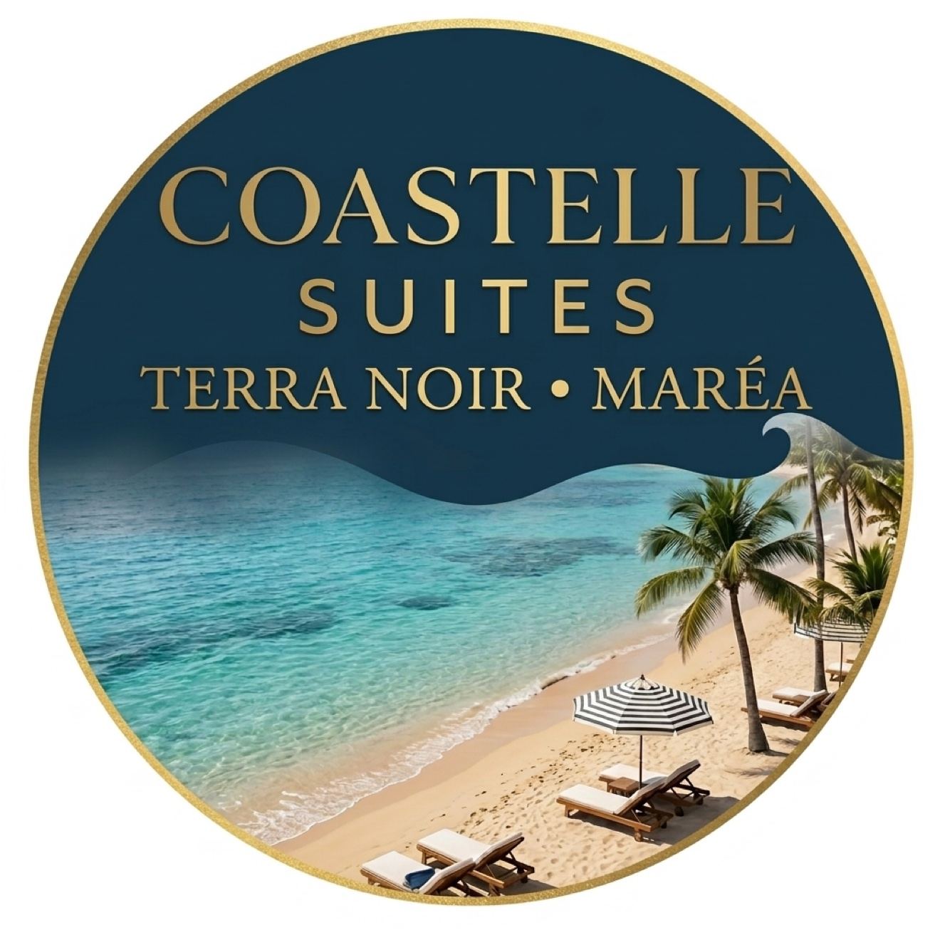 Coastelle Suites master brand badge featuring Terra Noir and Maréa