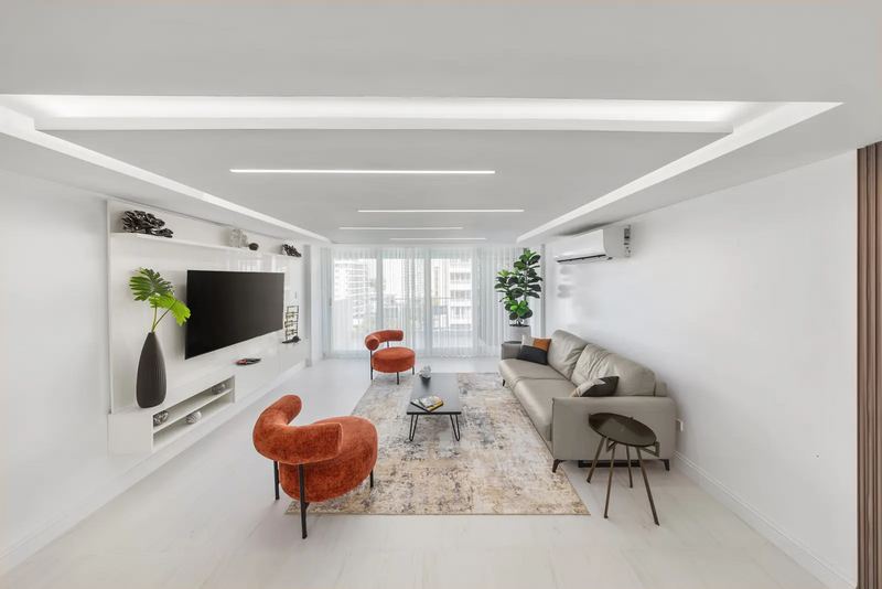 Terra Noir living room with refined dark accents