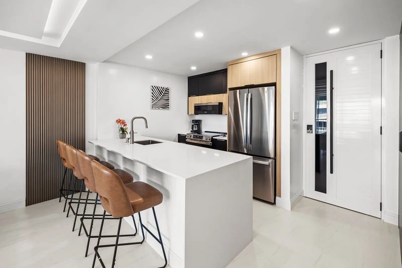 Terra Noir kitchen island with bar seating
